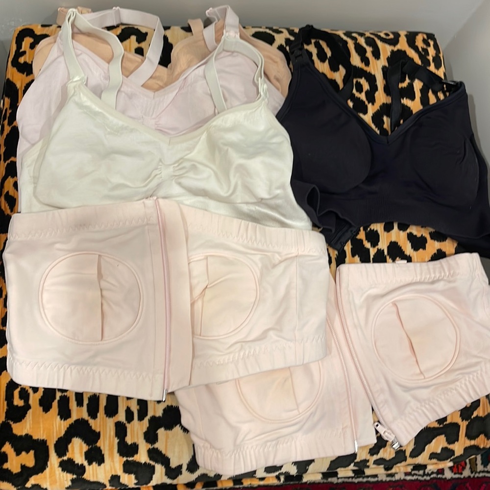 Set of nursing/pumping bras size small